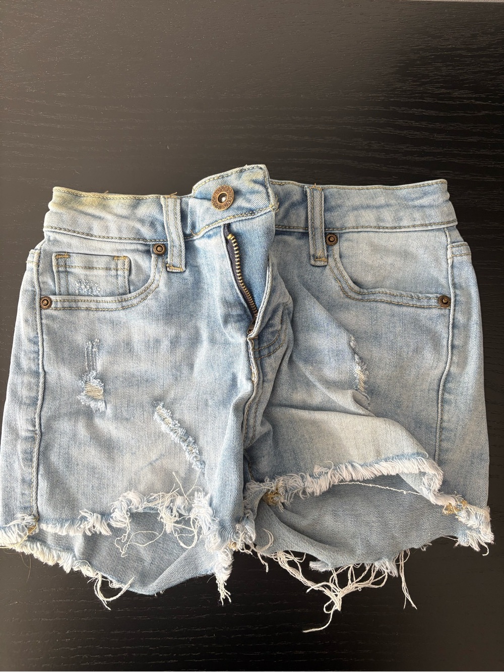 Distressed Light Blue Denim Jean Shorts for Girls